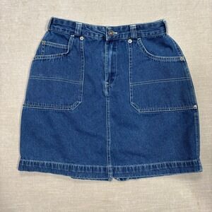 Y2K Route 66 Girls Denim Mini Skirt Blue Jean Size 7 8 Carpenter